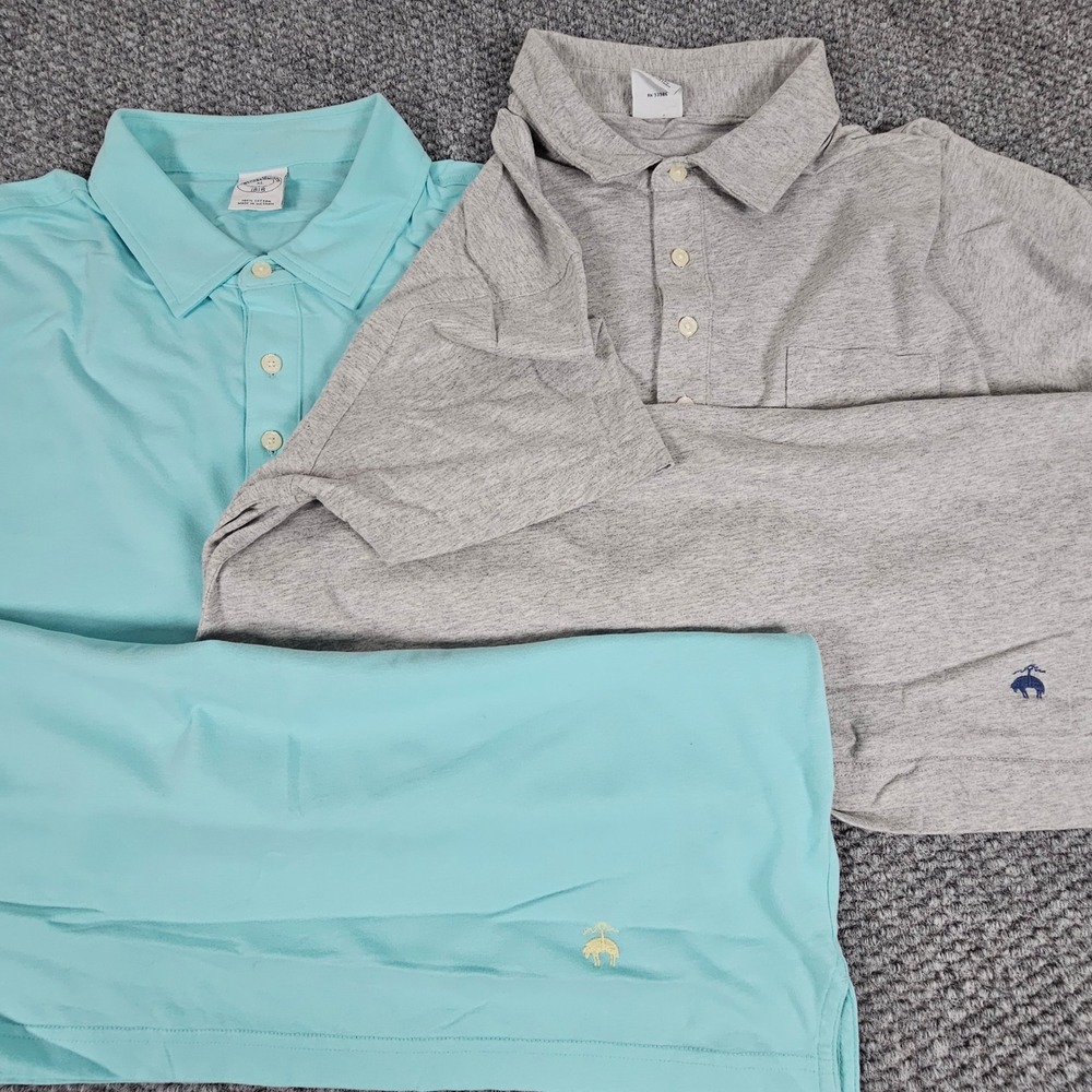 Brooks Brothers Polo Shirt Mens XL Aqua Blue 1818 Cotton‎ Short Sleeve Pocket